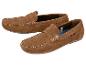Bruine suède herenloafers met contrasterende stiksels