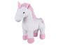 Witte pluche eenhoorn met roze manen en hoeven