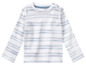 Wit shirt met blauwe strepen voor baby's.