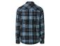 Chemise à carreaux bleue et noire pour homme, vue de dos