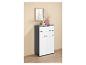 Modern hoge smalle kast met twee deuren en twee laden.