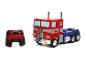 Rode en blauwe Optimus Prime vrachtwagen met afstandsbediening