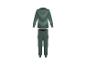 Pyjama deux pièces pour enfant, haut à manches longues rayé vert et pantalon vert.