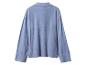 Pull bleu clair à manches longues et col polo, vu de dos.