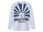 Wit zwemshirt met lange mouwen, bedrukt met zon, golven en de tekst 'AWESOME waves'.