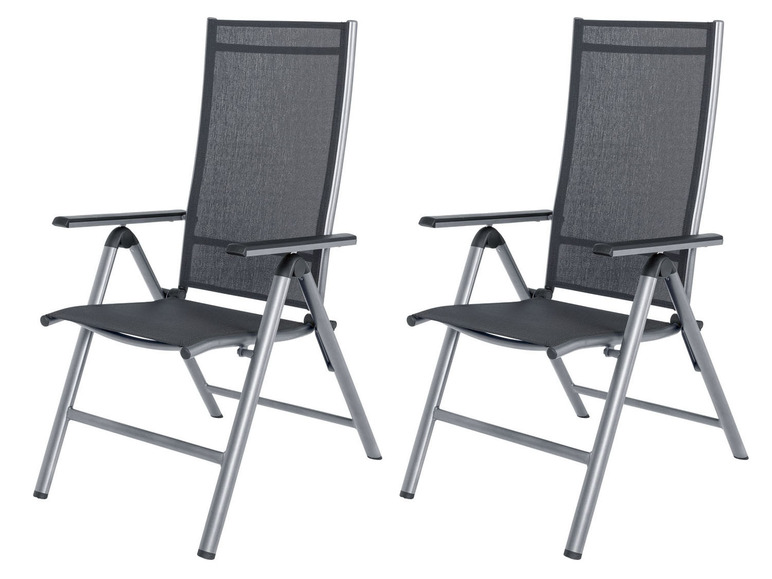 Aller en mode plein écran Chaises de jardin en aluminium gris set de 2 LIVARNO home Houston - Photo 9