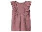 Roze babyjurk met ruchesmouwen en gestructureerde stof