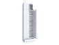 Hoge witte kast met open planken en lades