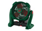 Un ventilateur Parkside vert avec un pied pivotant.