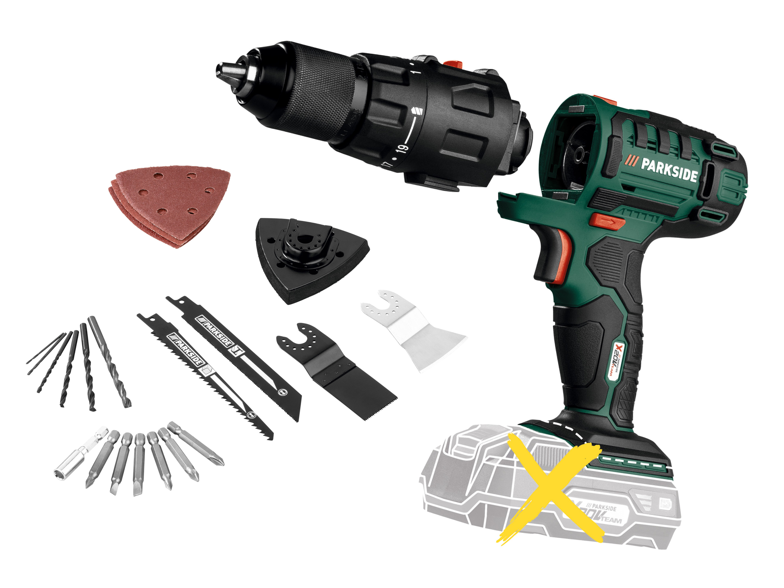 Accucombiapparaat 3-in-1 20 V PARKSIDE® PKGA20