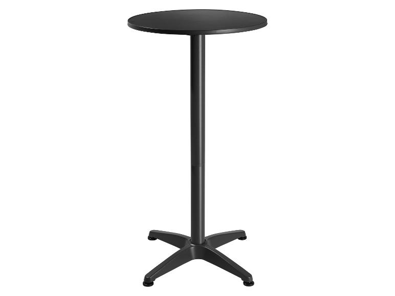 Zwarte ronde bartafel met kruisvoet