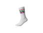 Chaussette blanche avec rayures roses, vertes, bleues et fuchsia