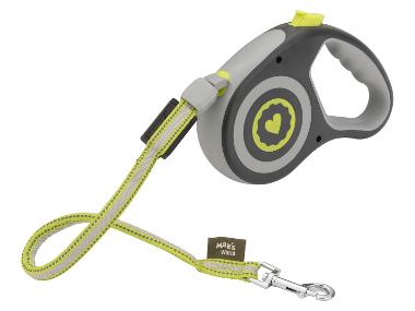 MAX & MILA'S WORLD Laisse rétractable pour chien avec LED vert/jaune