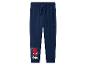 Pantalon de survêtement bleu marine pour enfant avec imprimé visage de super-héros et texte « Spidey ».