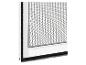 Raamhor met zwart gaas en wit frame.