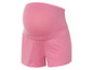 Roze zwangerschapsbroek met elastische tailleband.