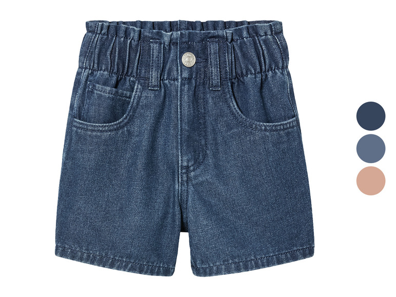 Short en jean avec taille élastique.