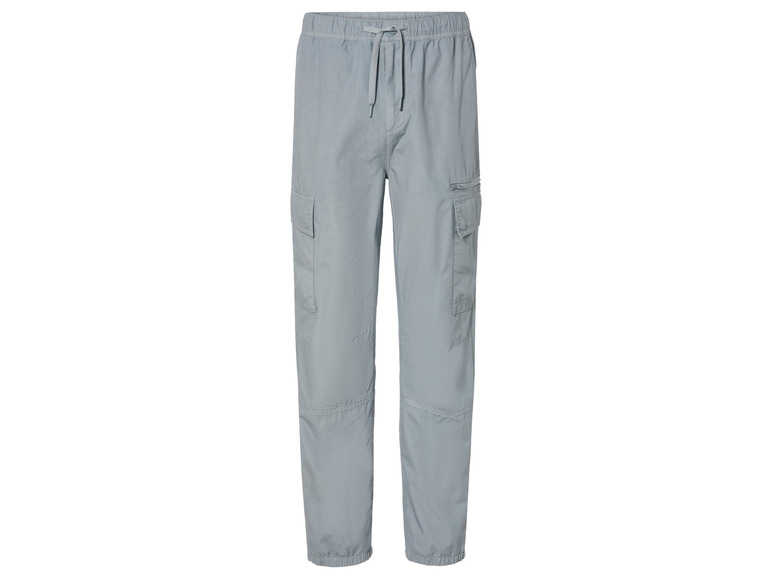 Lichtgrijze cargo broek met trekkoord