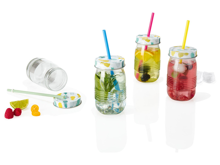 Aller en mode plein écran ERNESTO® Gobelets avec paille, set de 4, 8 pailles réutilisables - Photo 10