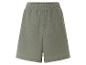 Olijfgroene linnen shorts, wijde pasvorm.