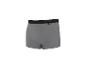 Caleçon gris avec ceinture élastique noire et petite étiquette.