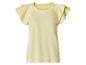 Geel T-shirt met korte mouwen en ruches