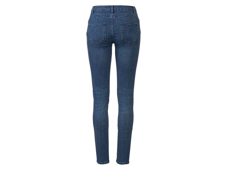 Donkerblauwe skinny jeans voor dames.
