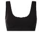 Soutien-gorge de sport noir côtelé avec encolure en V