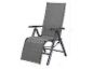 Grijze opvouwbare tuinstoel met armleuningen, afmetingen 110x78x58cm