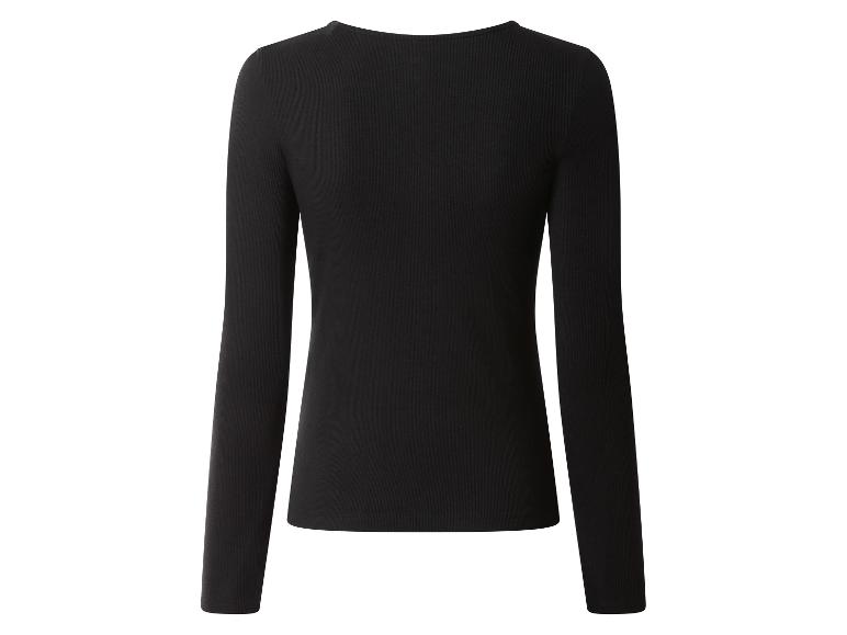 Zwarte dames top met lange mouwen, achterkant