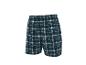 Shorts à carreaux pour homme en bleu foncé et blanc.