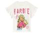 Wit Barbie T-shirt met ruchesmouwen en glitterende Barbie-opdruk
