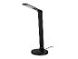 Lampe de bureau LED noire avec chargeur sans fil et panneau tactile.