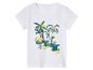 Wit kinder t-shirt met Peppa Pig, apen en bananen jungle print.