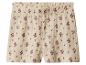 Beige mousseline short met bloemenpatroon.