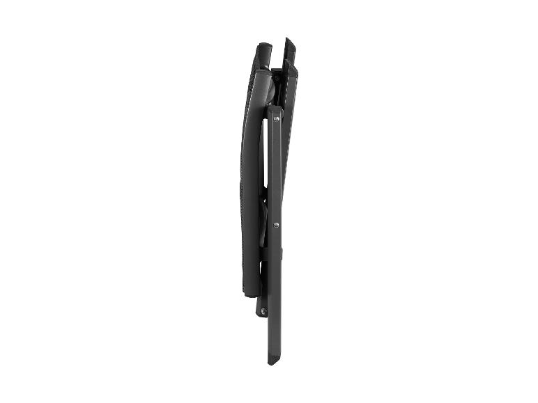 Chaise pliante noire de camping ou de jardin, vue latérale