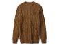 Pull marron en tricot torsadé