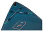 Opblaasbaar paddleboard in blauwgroene kleur met lichtroze banden; Red Paddle Co. design.