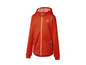 Een oranje softshell jas met capuchon van het merk 'Nature & Science'.