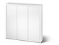 Witte kast met drie deuren.