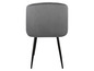 Chaise en velours gris avec pieds noirs