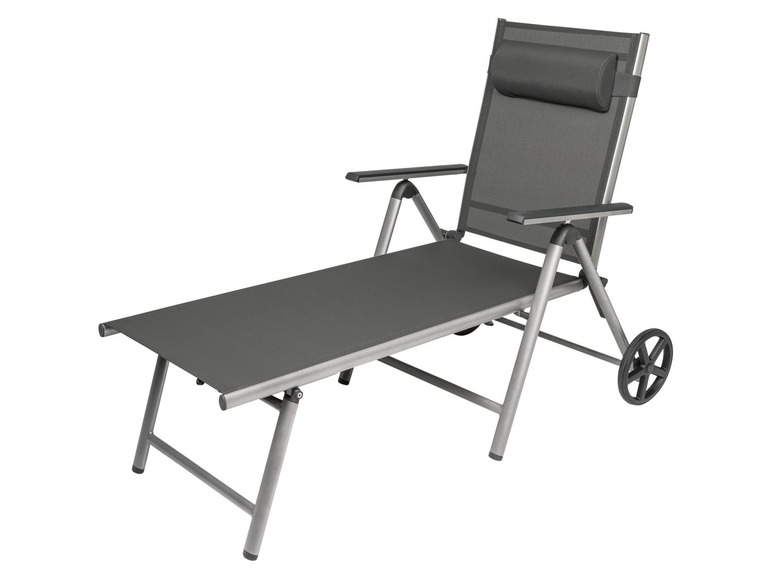 Aller en mode plein écran LIVARNO home Chaise longue en aluminium »Houston«, pliable, roues - Photo 1