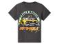 Donkergrijs kinder-T-shirt met Hot Wheels 'Rodger Dodger'-auto en de tekst 'Hot Wheels Racing'.