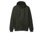 Donkergroene hoodie met rits en gevoerde capuchon