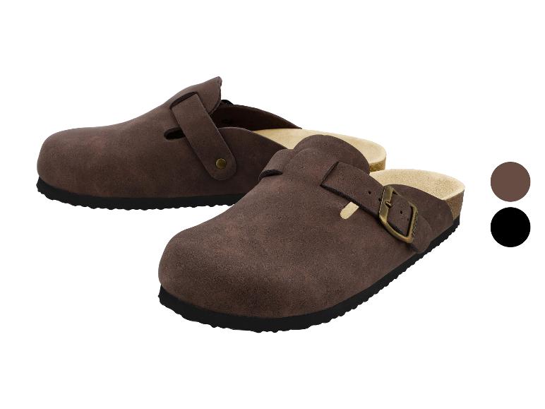 Sabots marron avec boucle ajustable et semelle noire