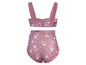 Een roze bikini met bloemenprint