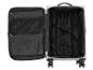 Valise ouverte grise avec intérieur noir et poches zippées, marque Esmara.