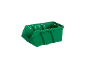 Groene plastic opbergbak voor organisatie.