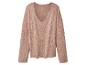 Pull rose duveteux à col en V
