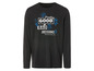 Zwart langarm t-shirt met Donald Duck print en de tekst 'Pretty good at bad decisions'.